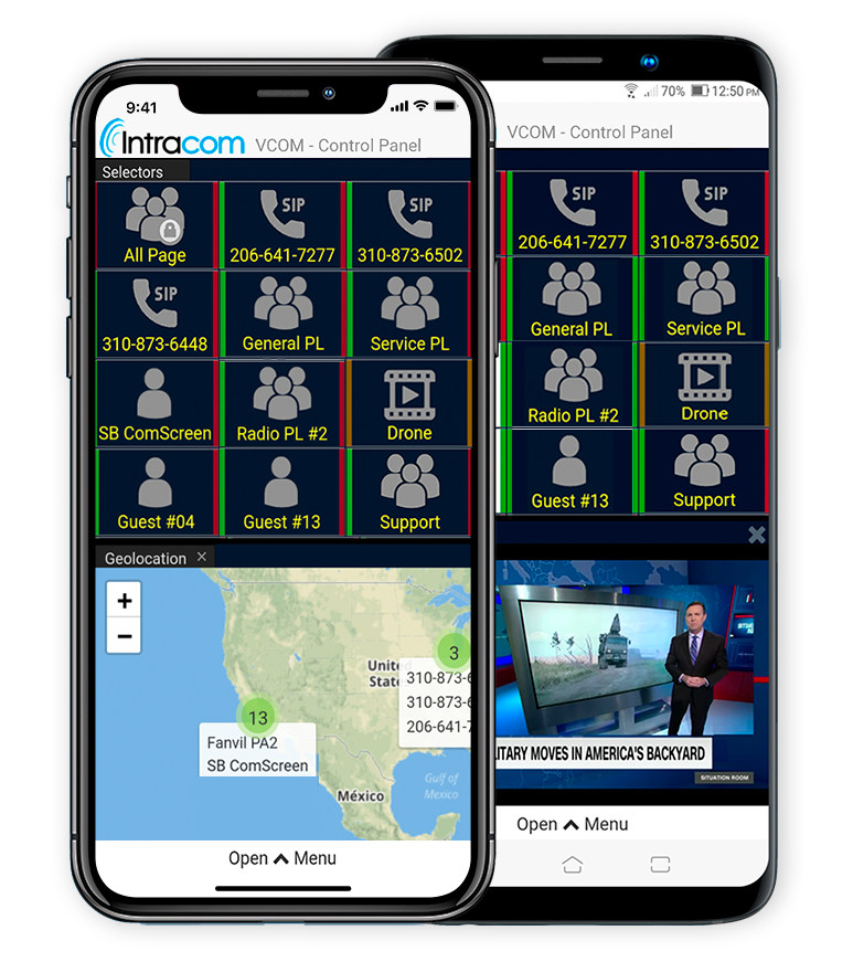 VCOM Virtual Matrix Intercom Solutions App on iPhone